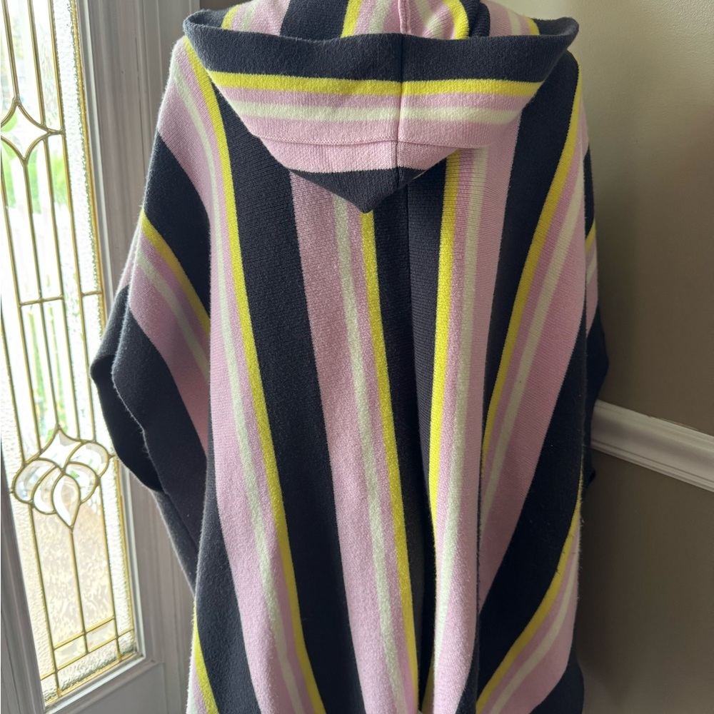 Free People All I Need Chic Hooded Poncho with Stripes - Picture 2 of 5